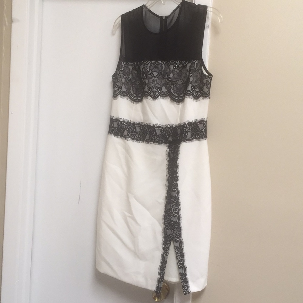White Dress with black lace detailing - like new